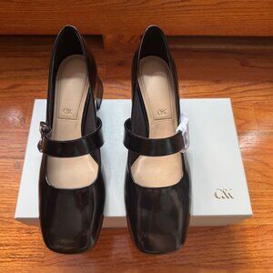Charles & Keith Gabine Leather Mary Jane Pumps - Size 38 (8)
